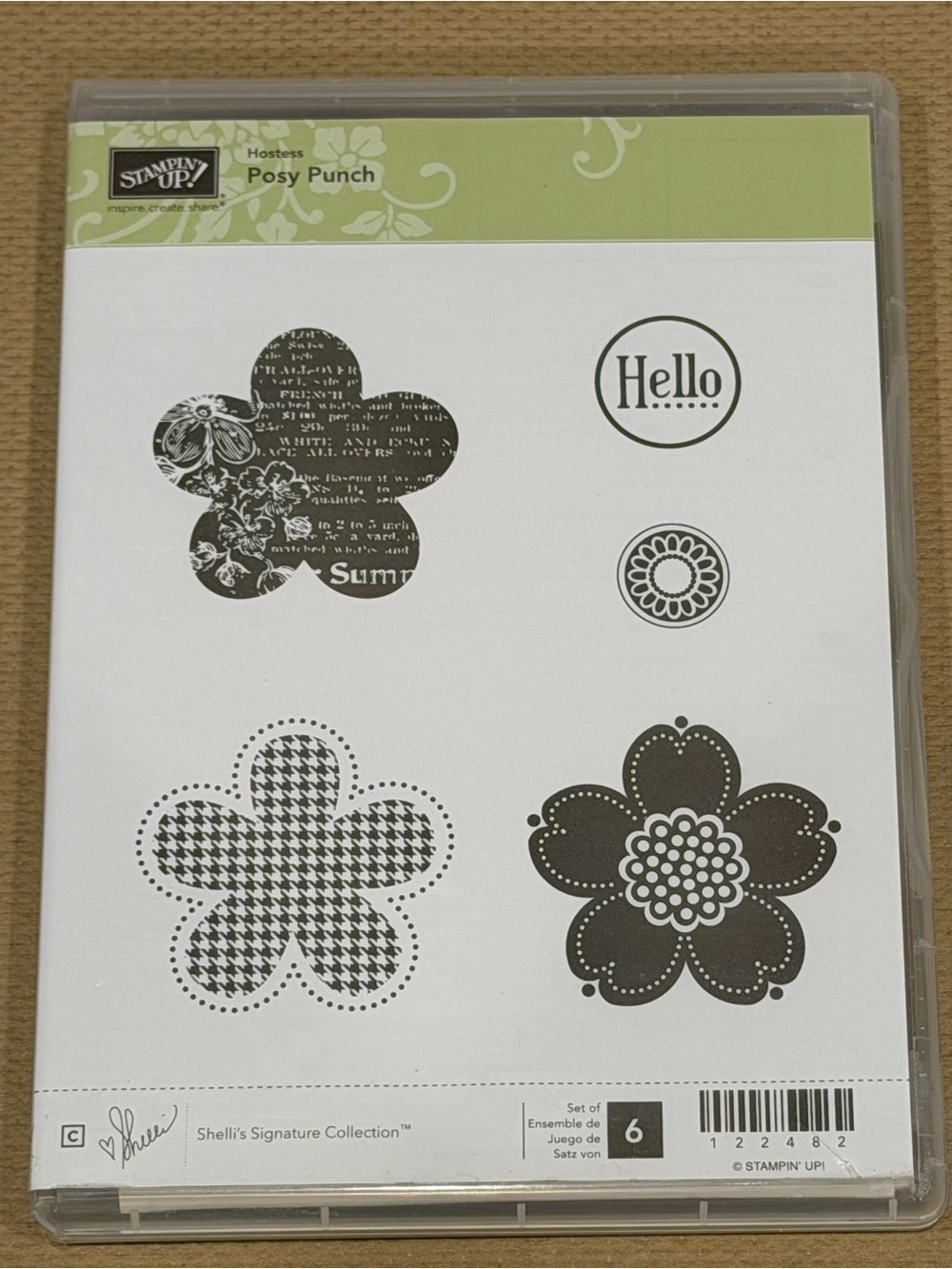 Stampin' Up! Posy Punch Stamp Set - Green and Black Accents